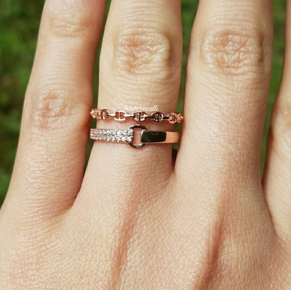 Rose Gold Adjustable Double Ring - Picture 5 of 5
